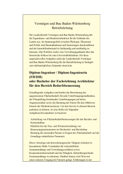 Vermögen und Bau Baden-Württemberg Betriebsleitung Diplom