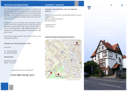 Klinik für Psychosomatik und Psychotherapie Ambulanz