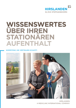 Informationen f&uuml;r station&auml;re Patienten - Brosch&uuml;re