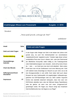 Unabhängiges Wissen zum Finanzmakrt Ausgabe 3/2016