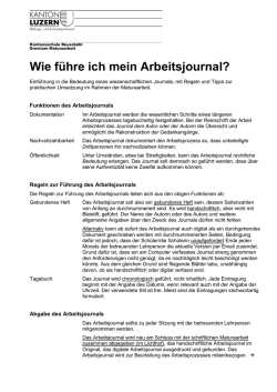 Wie f&uuml;hre ich mein Arbeitsjournal?