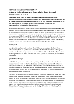 Ich f&uuml;hre eine Gebets-Intensivstation