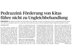 23.12.2015 [Volksblatt] Pedrazzini: Förderung von Kitas führe nicht