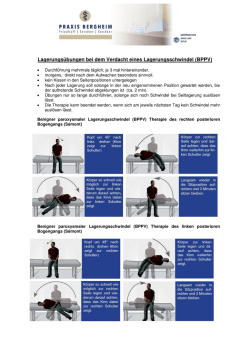 Lagerungs&uuml;bungen bei dem Verdacht eines Lagerungsschwindel