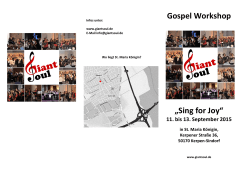 Gospel Workshop „Sing for Joy“