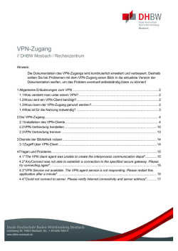 Dokumentation VPN-Zugang - DHBW Mosbach
