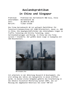 Auslandspraktikum in China und Singapur