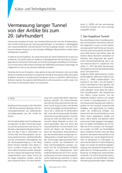 Vermessung langer Tunnel von der Antike bis zum 20. Jahrhundert