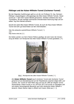 Föttinger und der Kaiser-Wilhelm-Tunnel