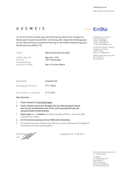 Installateurs-Ausweis der EnBW