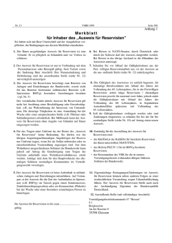 Antrag und Merkblatt Ausweis Reservisten