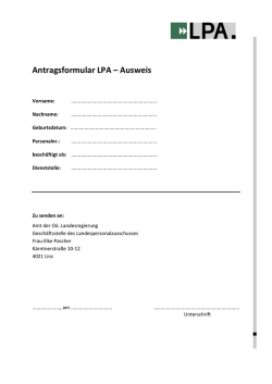 Antragsformular LPA &ndash; Ausweis