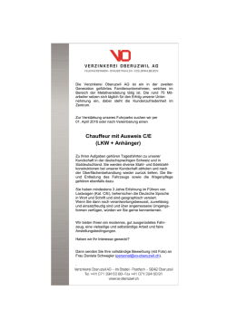 Chauffeur mit Ausweis C/E (LKW + Anhänger)