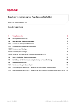 Ergebnisverwendung bei Kapitalgesellschaften