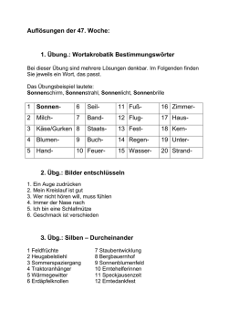 Aufl&ouml;sungen der 47. Woche: 1. &Uuml;bung.: Wortakrobatik