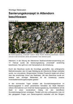 Sanierungskonzept in Attendorn beschlossen