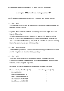 Gesetzesbeschluss - beim Niederösterreichischen Landtag
