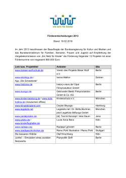 können Sie die Förderentscheidungen des Jahres 2013 als PDF