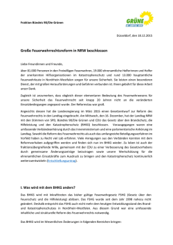 Gro&szlig;e Feuerwehrrechtsreform in NRW beschlossen