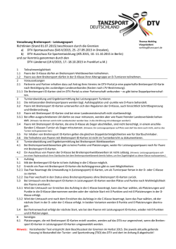 Verzahnung Breitensport - Leistungssport Richtlinien