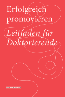 Erfolgreich promovieren - Université de Fribourg