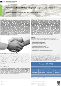 Partnerschaften mit NGOs erfolgreich angehen und umsetzen