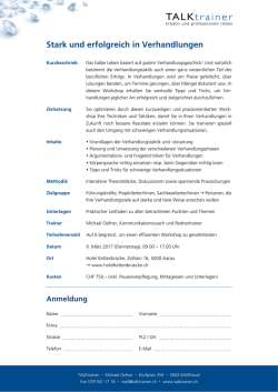 Stark und erfolgreich in Verhandlungen