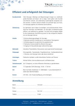 Effizient und erfolgreich bei Sitzungen