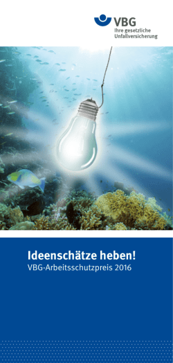 Flyer Ideenschätze heben! VBG
