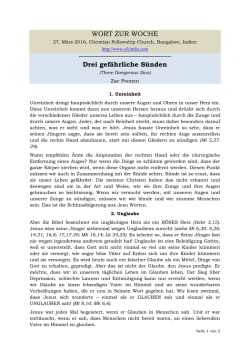 Drei gef&auml;hrliche S&uuml;nden - Neues-Leben-Bibel