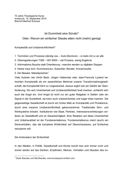 Ist Dummheit eine S&uuml;nde?