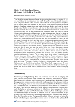 Gottes Urteil &uuml;ber einem S&uuml;nder - Institut f&uuml;r Reformatorische