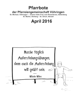 Editorial - Pfarreiengemeinschaft V&ouml;hringen