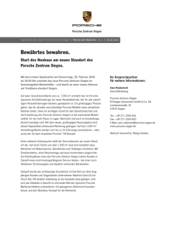 Bew&auml;hrtes bewahren. - Porsche Zentrum Siegen