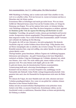 Jetzt zusammenhalten. Am 13.3. w&auml;hlen gehen. Die Mitte bewahren