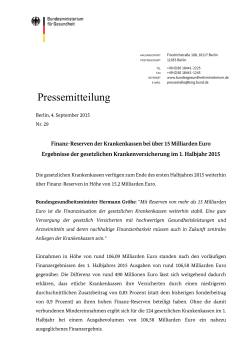 Anlage-GKV-Finanzentwicklung 1. Halbjahr 2015