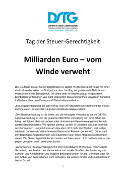 Milliarden Euro – vom Winde verweht