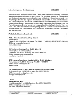 Intensivpflege und Heimbeatmung Mai 2015