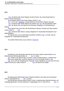 Y7- & Y20-Summits in der Presse
