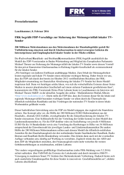 Pressemitteilung: FRK begrüßt FDP
