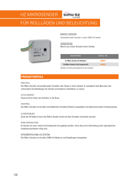 HZ MIKRO SENDER F&Uuml;R ROLLL&Auml;DEN UND BELEUCHTUNG