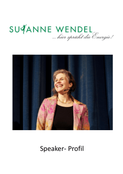 Speaker- Profil - Susanne Wendel