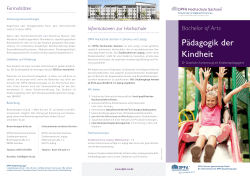 Pädagogik der Kindheit - DPFA Hochschule Sachsen