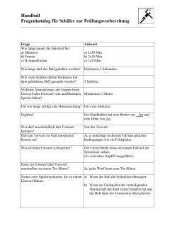Handball Fragenkatalog f&uuml;r Sch&uuml;ler zur Pr&uuml;fungsvorbereitung