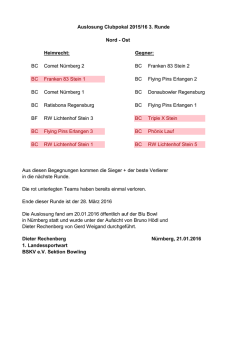Heimrecht: Gegner: BC Comet N&uuml;rnberg 2 BC Franken 83 Stein 2