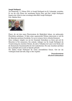joseph nietlisbach - Pastoralraum Allschwil und Sch&ouml;nenbuch