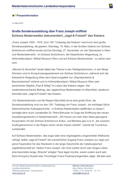 Gro&szlig;e Sonderausstellung &uuml;ber Franz Joseph er&ouml;ffnet Schloss