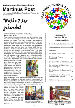 Ausgabe 21 – Sommer 2010 - der Martinus-Schule Meerbusch