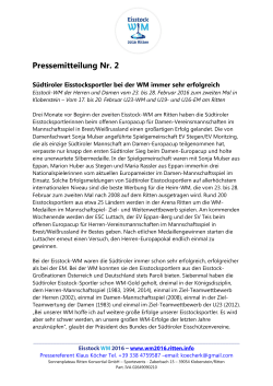 2. Pressemitteilung - WM Eisstock 2016