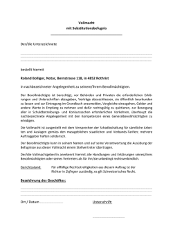 Vollmacht RB - Notariat Roland Bolliger
